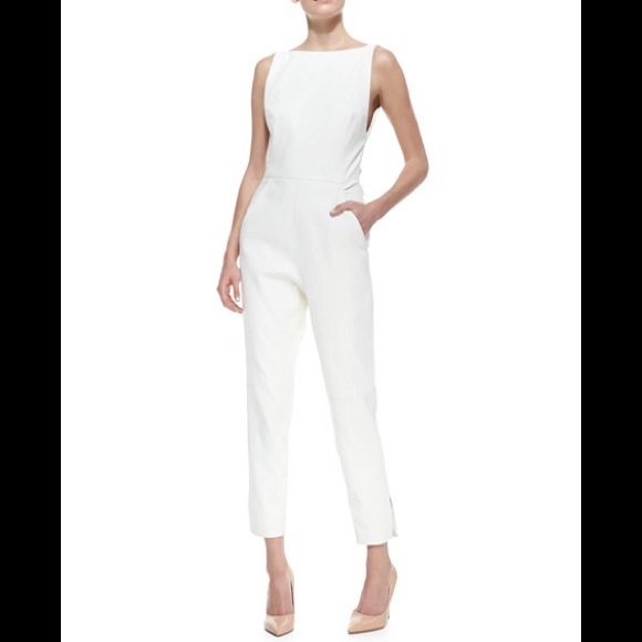 white leather jumpsuit